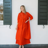 Liza Jacket Dupioni - Fiery Red