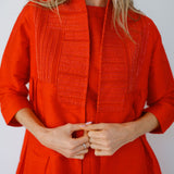 Liza Jacket Dupioni - Fiery Red