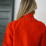 Liza Jacket Dupioni - Fiery Red