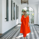 Liza Jacket Dupioni - Fiery Red