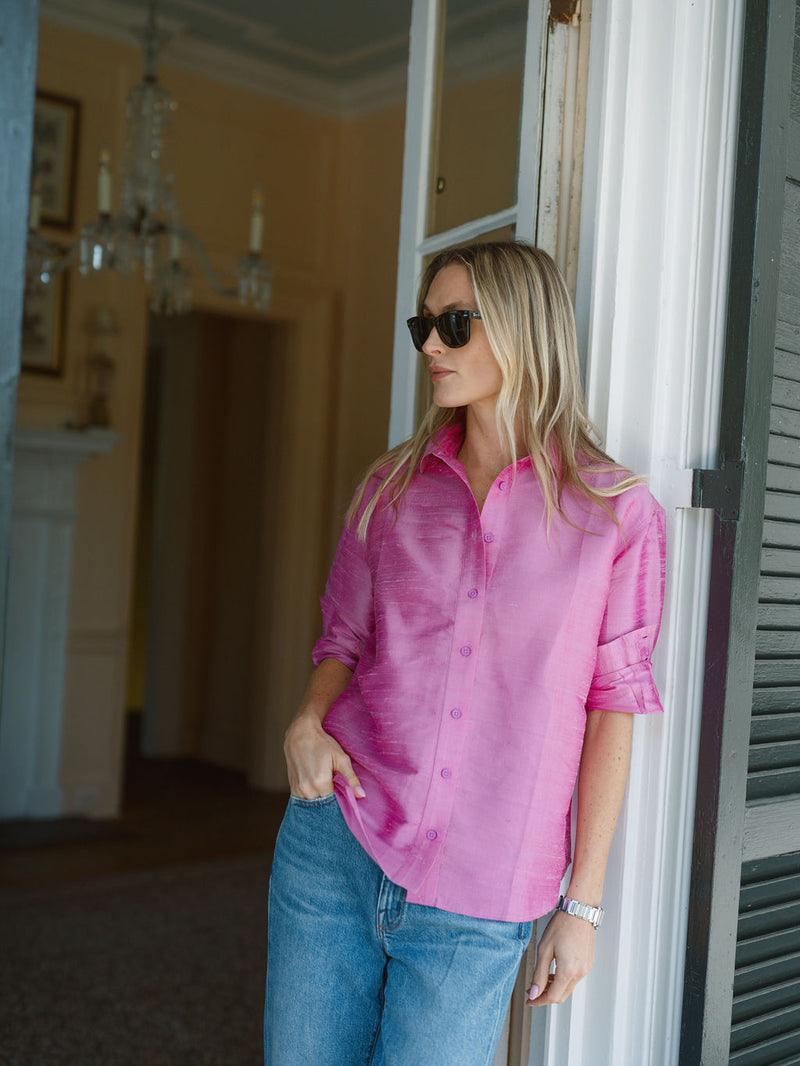 The Carolyn Shirt Dupioni - Iris