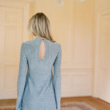 Long Sleeved Metallic Tunic Top - Silver