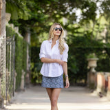 Gidget Skirt - Chambray Cordoba Quatrefoil