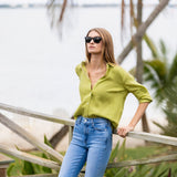 Halsey Linen Shirt - Pear