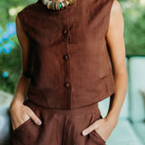 Blair Top Linen - Coco