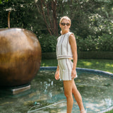 Slim Top Cotton Slub - Ecru Stripe