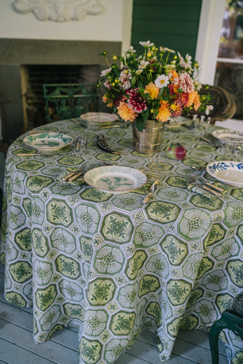 Olive Medallion Tablecloth (Round & Rectangular)