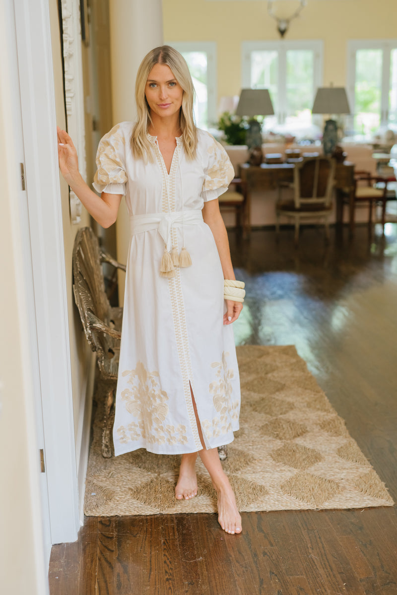 Short Sleeve Coatue Caftan - Milk