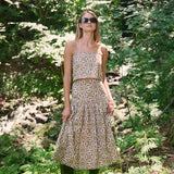 Circle Skirt Poplin - Moss Castillo Medallion