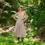 Circle Skirt Poplin - Moss Castillo Medallion