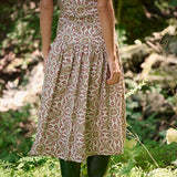 Circle Skirt Poplin - Moss Castillo Medallion