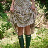 Circle Skirt Poplin - Moss Castillo Medallion