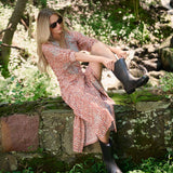 Chloe Caftan Cotton - Rust Petit Paisley