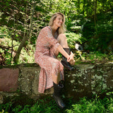 Chloe Caftan Cotton - Rust Petit Paisley