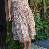 Circle Skirt Poplin - Moss Castillo Medallion