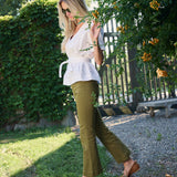 Bell Pant Twill - Martini