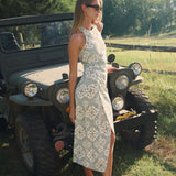 Hadley Dress - Ecru Domino Tile
