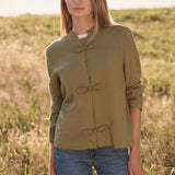 Mandarin Jacket Linen - Martini