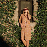 Gemma Dress - Rust Trellis Bandana