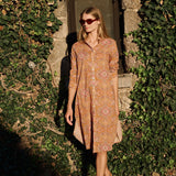 Gemma Dress - Rust Trellis Bandana
