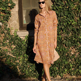 Gemma Dress - Rust Trellis Bandana