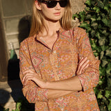 Gemma Dress - Rust Trellis Bandana