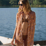 Husband Shirt - Rust Trellis Bandana