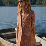 Husband Shirt - Rust Trellis Bandana