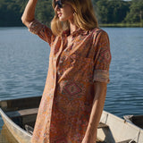 Husband Shirt - Rust Trellis Bandana