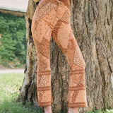 Bell Pant Twill - Mocha Zigzag