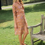 Gemma Dress - Rust Trellis Bandana