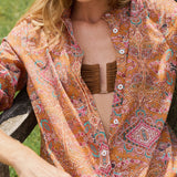 Gemma Dress - Rust Trellis Bandana
