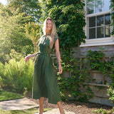 Betty Dress Linen - Fern