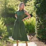Betty Dress Linen - Fern