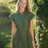 Betty Dress Linen - Fern