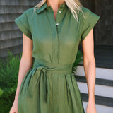 Betty Dress Linen - Fern