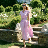Betty Dress Linen - Lavender