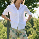 Bell Pant Twill - Moss Batik Tile