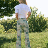 Bell Pant Twill - Moss Batik Tile