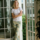 Bell Pant Twill - Moss Batik Tile