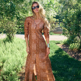 Gabriella Dress - Mocha Bandana