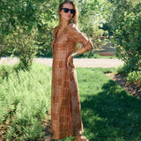 Gabriella Dress - Mocha Bandana