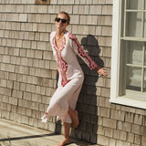 Chloe Caftan Embroidered - Ballet with Mocha