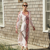 Chloe Caftan Embroidered - Ballet with Mocha