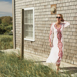 Chloe Caftan Embroidered - Ballet with Mocha