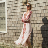 Chloe Caftan Embroidered - Ballet with Mocha