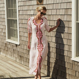 Chloe Caftan Embroidered - Ballet with Mocha