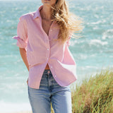 Carolyn Shirt Striped - Nantucket Red