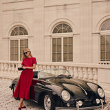 Kate Dress Dupioni - Cranberry
