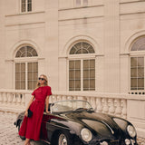 Kate Dress Dupioni - Cranberry